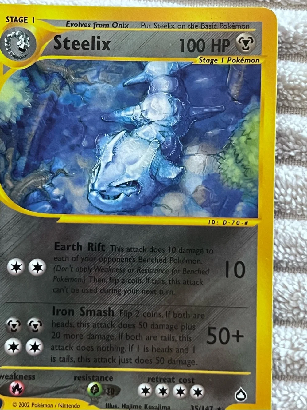 2002 RARE Aquapolis Steelix 15/147 NON Holo Pokémon Card